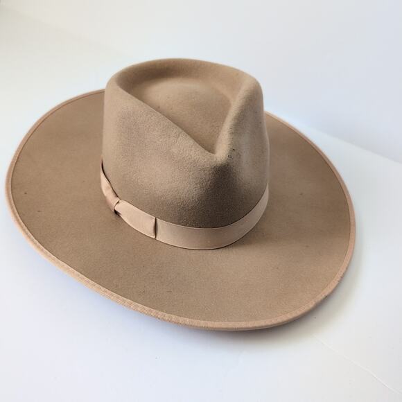 NWT Lack of Color Women's Wool Hat Tan Ribbon Trim Large 59CM Rancher Hippie - Picture 8 of 11